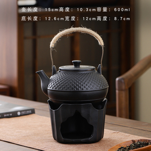 黑陶围炉煮茶壶温茶炉套装提梁壶粗陶泡茶壶日式旅行功夫茶具露营