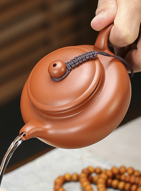 宜兴紫砂壶手工大小号朱泥球孔过滤煮茶泡茶壶功夫茶具西施壶家用