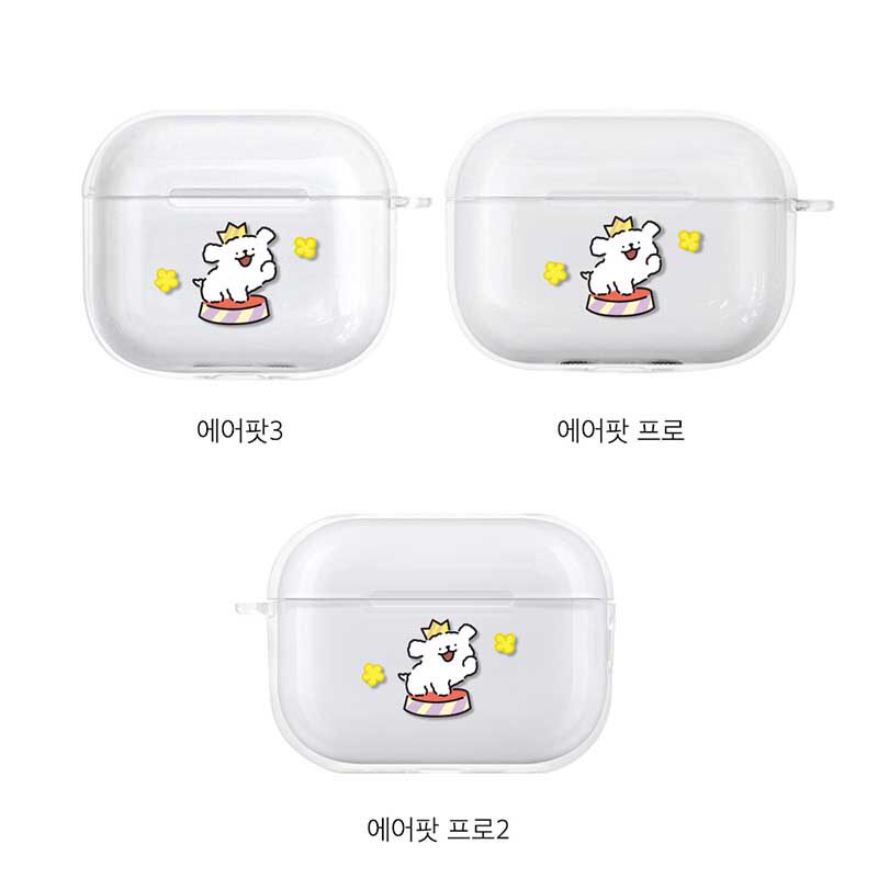 马尔济斯线条小狗情侣耳机硬壳