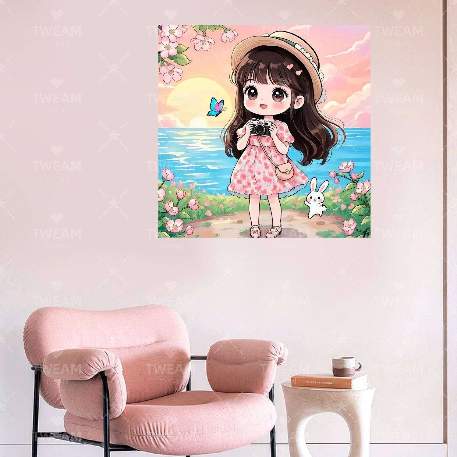 治愈系卡通女孩贴纸儿童