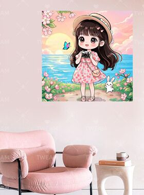 治愈系卡通女孩贴纸儿童