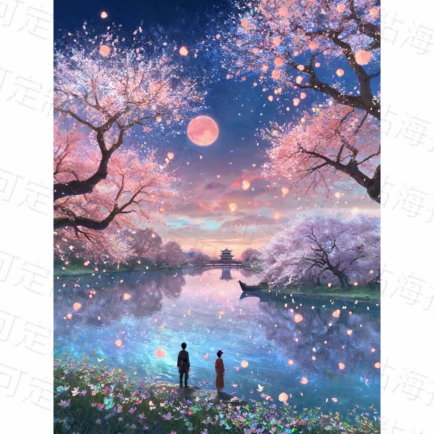 简约风景复古十里桃花林