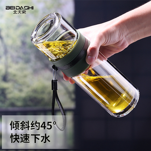 北大史玻璃杯透明耐热车载泡茶杯