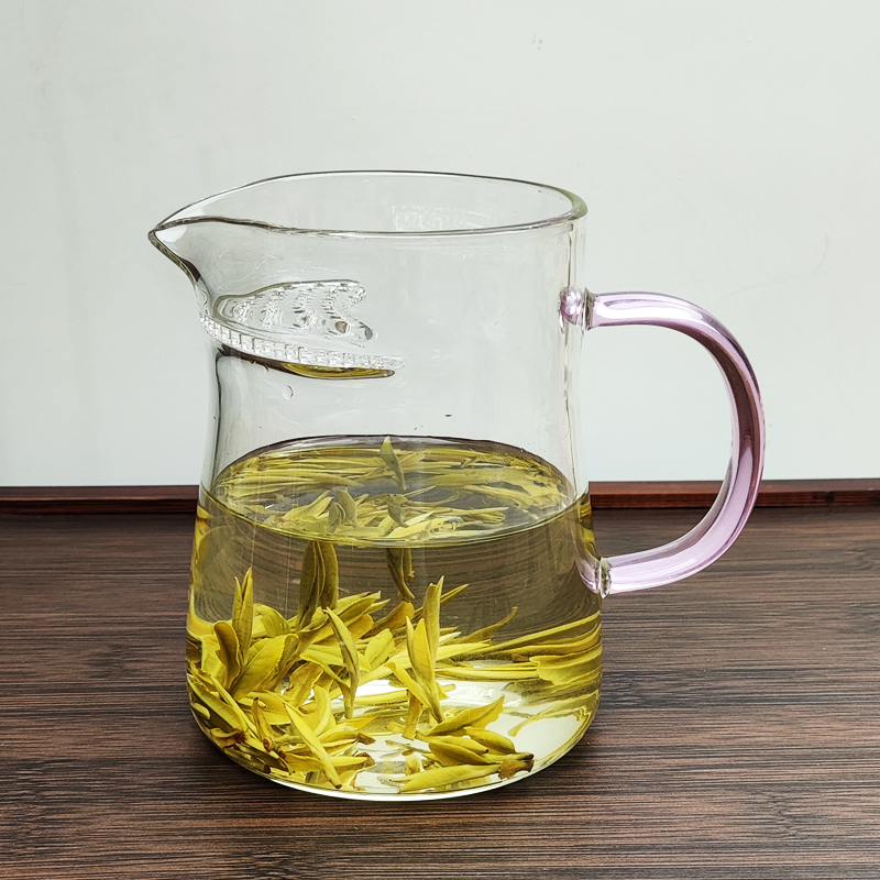 茶本堂月牙公道杯绿茶分茶器耐热加厚玻璃茶滤一体公杯泡茶分茶具