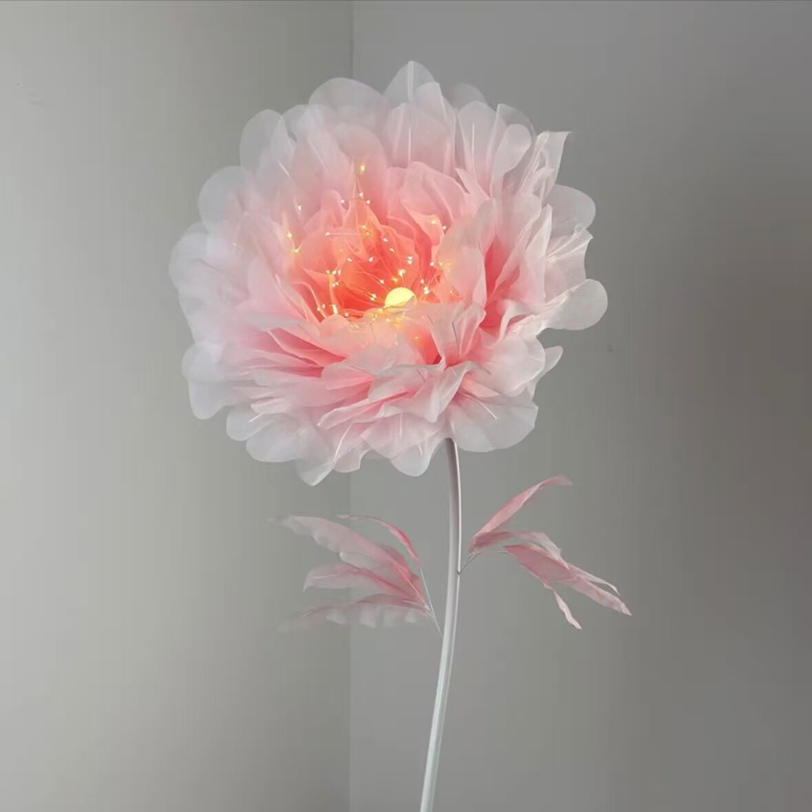 大型芍药花落地灯蔷薇粉仿真花灯