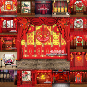 全家福古装春节影楼摄影背景布照相馆拍照纸影棚主题中国风全家福