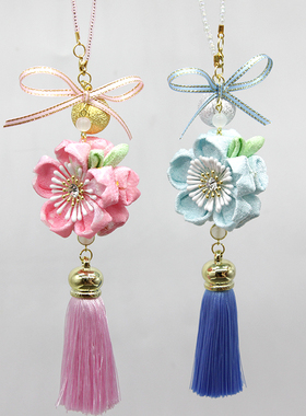 手工日本细工花和风绉布樱花平安招福车载车挂包包水音铃材料包
