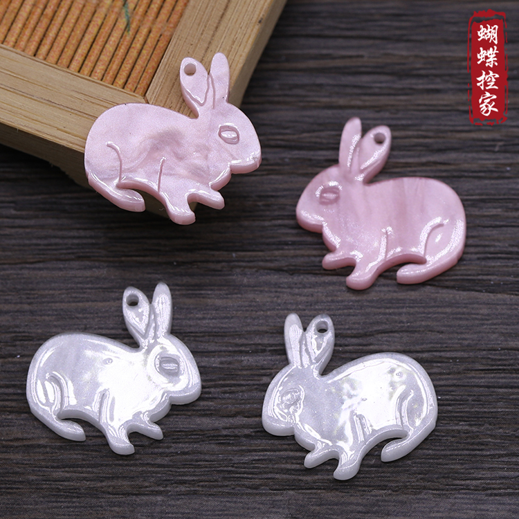 古风树脂醋酸兔子汉服饰品配件