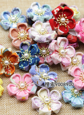 diy花色绉布和风半成品发饰