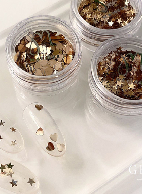 现货日本MATIERE 星星亮片 银色镭射五角星 美甲饰品 ins风