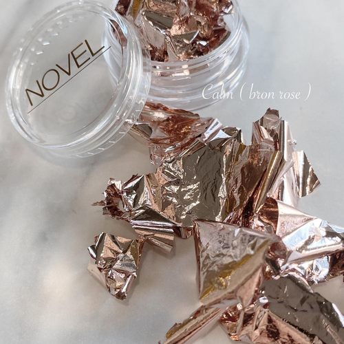 日本NOVEL美甲饰品金箔浅玫瑰金