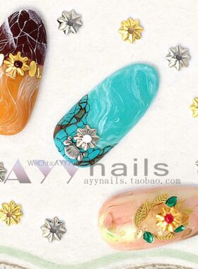 现货日本CLOU立体花朵金色 银色美甲NEW Lala 海葵金属饰品