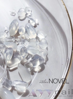 现货日本NOVEL 月光石 蛋白石 天然石乳白色透明 碎石 美甲饰品