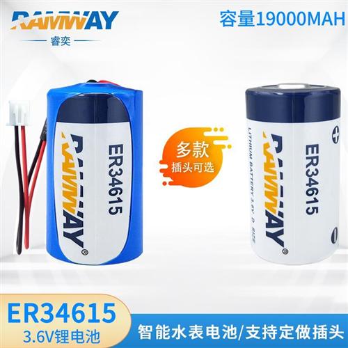 睿奕ER34615家用水表燃气表热量表流量计定位器1号D型3.6V锂电池