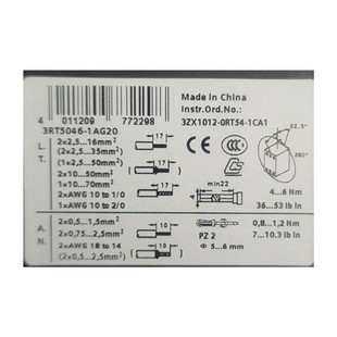 SIRIUS 1A..0 LISTED 3RT5046 120A 165C 交流接触器