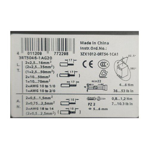 交流接触器 SIRIUS LISTED 165C 3RT5046-1A..0 120A