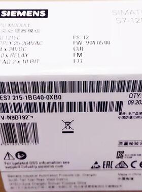 CPU 1215C6ES7215-1BG40-0XB0原装AC/DC/Rly继电器1200模块