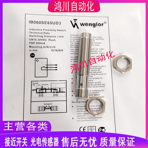 威格勒电感式接近开关IB040DE65UD3 IB060SE65UD3 全金属