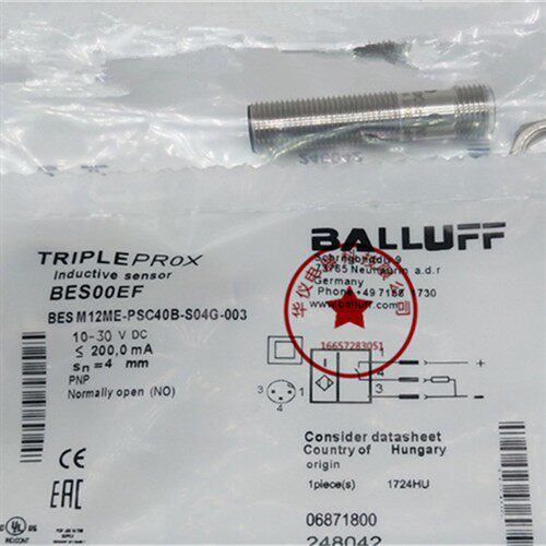 全新巴鲁夫接近开关BES00EF BES M12ME-PSC40B-S04G-003质保二年