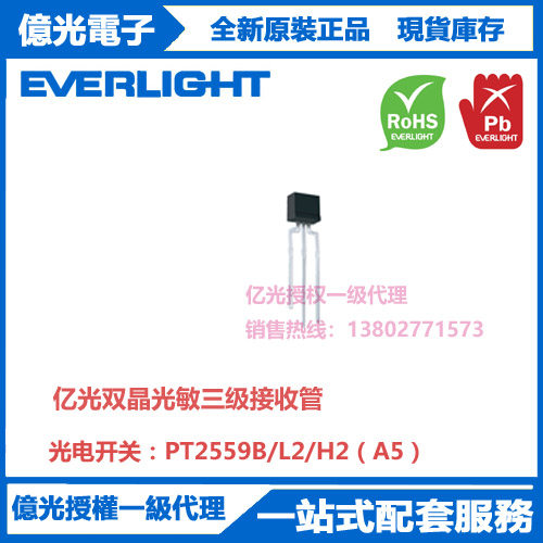 PT2559B/L2/H2（A5）台湾亿光原装正品插件双晶光敏三级接收管