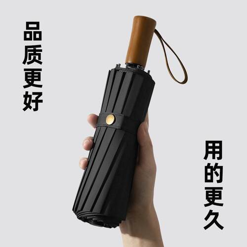 太阳伞纯色黑胶晴雨两用商务伞