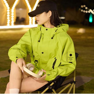 冲锋衣单冲男女款 防风防水保暖加绒冲锋衣潮流户外登山服 秋冬季