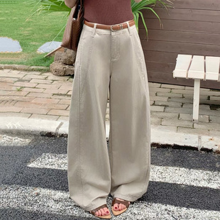 2026夏季新款Jeans阿凡牛A5627宽松弹力显瘦百搭女牛仔阔腿弯刀裤