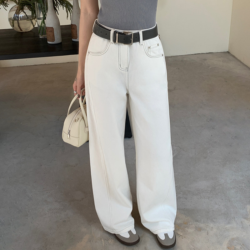 2025秋季新款Jeans阿凡牛A3920宽松显瘦窄版百搭女牛仔直筒阔腿裤,女装/女士精品,牛仔裤,淘宝优惠券,粉丝福利购,淘宝优惠卷