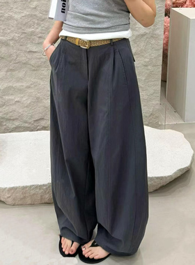 2026夏季新款Jeans阿凡牛A5727灰色宽松显瘦窄版女牛仔直筒阔腿裤
