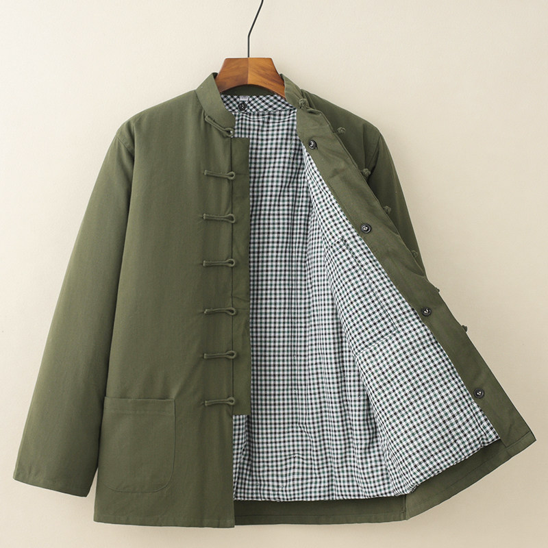 冬季唐装男中老年加厚保暖纯棉老粗布可拆卸棉花棉袄盘扣棉衣棉服,男装,唐装,淘宝优惠券,粉丝福利购,淘宝优惠卷