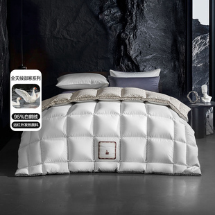 水星家纺鹅绒被羽绒被95白鹅绒冬被四季春秋被子冬季加厚保暖被芯