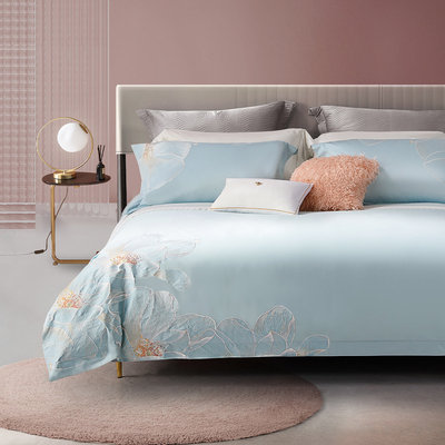 水星家纺官方品牌店官网正品60S新疆棉长绒棉全棉绣花四件套纯棉