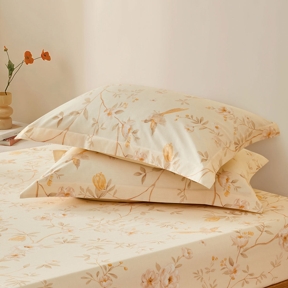 水星家纺枕套全棉亲肤抗菌枕头套单件枕芯套一对装【花型随心裁】