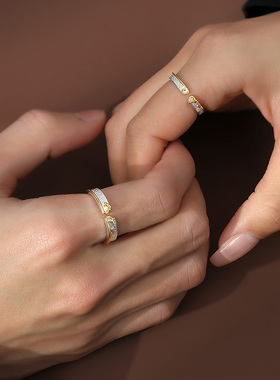 圣雅罗999纯银龙凤开口情侣戒