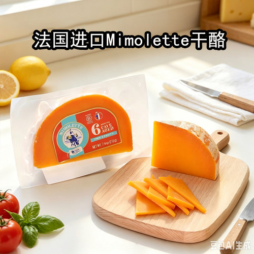 法国进口伊斯尼米莫莱特干酪210g 配红酒即食原制奶酪Mimolette