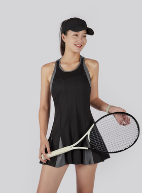 寻路人运动 夏季速干网球连衣裙新款休闲羽毛球裙户外无袖健身裙