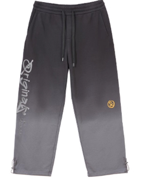 JJ国内代购黑灰色松紧腰渐变联名款宽松休闲纯棉卫裤男 22421D011