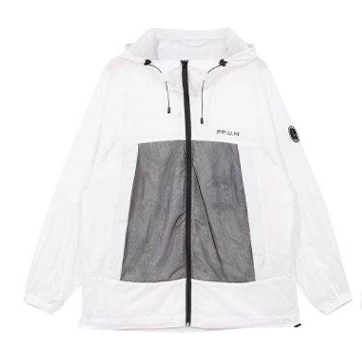 JJ国内代购白色连帽拼接网眼速干防晒衣薄款夹克外套男 223321070,男装,时尚防晒服,淘宝优惠券,粉丝福利购,淘宝优惠卷