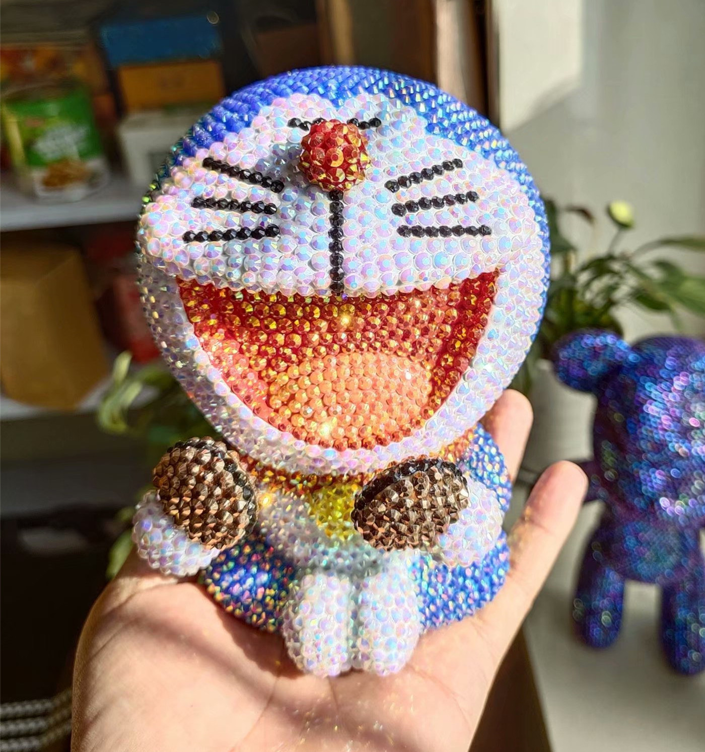 粘钻DIY手工贴钻机器猫摆件