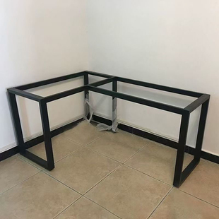 定制拐角黑色 L型电脑办公家用桌子腿吧台支架金属脚桌腿书桌底座