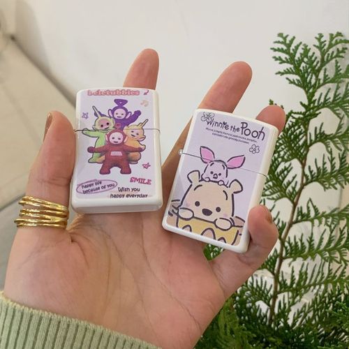 新ins可爱 防风金属煤油打火机高颜值小熊维尼送闺蜜网红点烟器礼