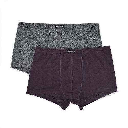 棉元素男士内裤弹力棉中高腰短裤纯色四角裤男内裤M2434四角内裤