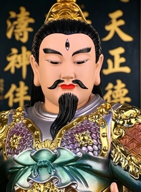 雷祖天尊神像树脂九天应元雷声普化天尊新款雷部主神居家供奉摆件