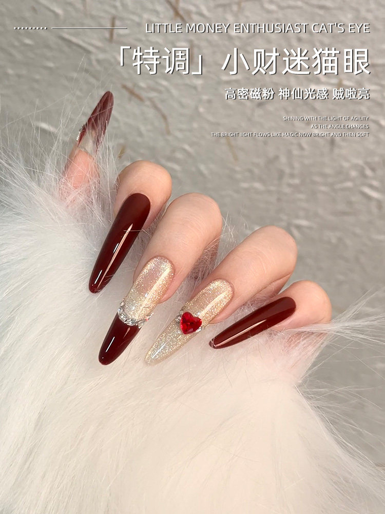 Champagne Gold Cat Eye Gel Polish 2025 Pro Magnetic Gel - Product image 4