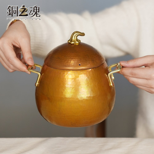 手工铜锅铜之魂紫铜锅龙蛋锅