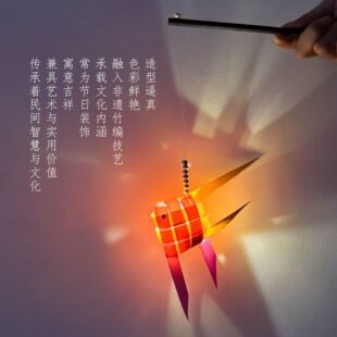 跨境元旦节手工金鱼灯笼diy材料包竹编发光发光古风儿童活动