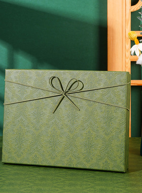 热销墨绿色礼盒礼盒空盒子天地盖围巾衬衫睡衣礼物包装盒跨境