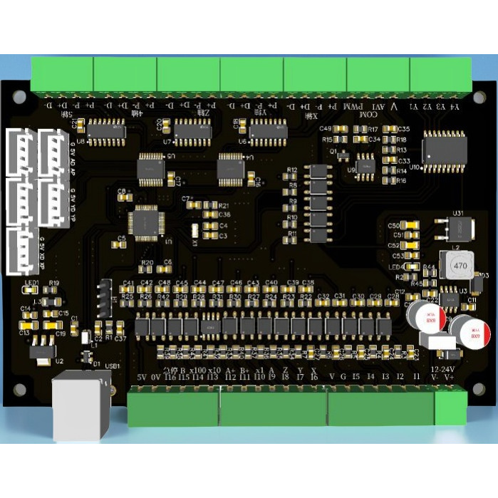 USB MACH3运动控制卡3轴 4轴 5轴雕刻机控制板 接口板