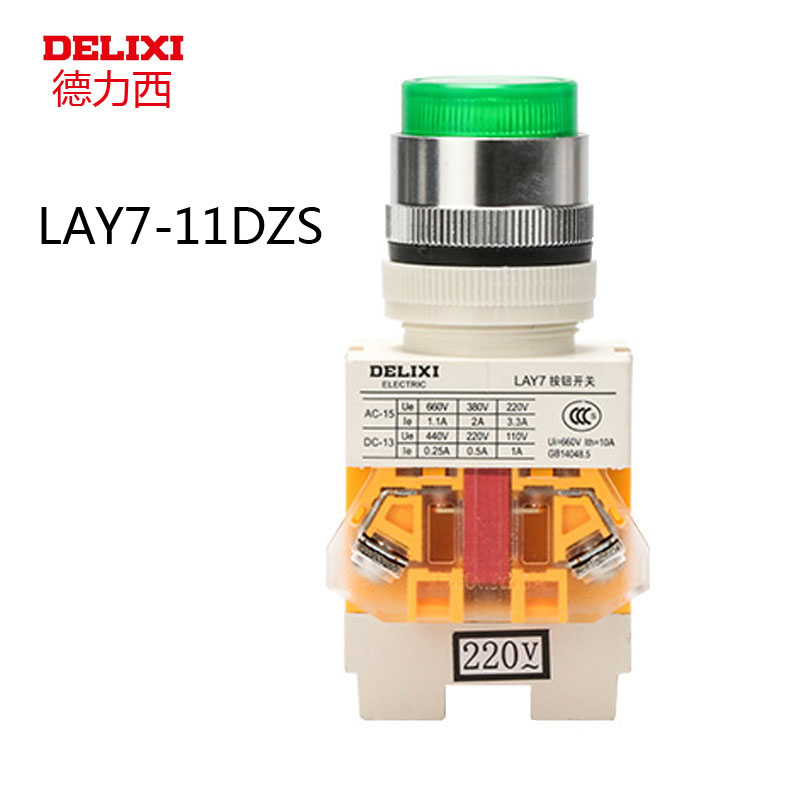 德力西自锁红绿按按钮