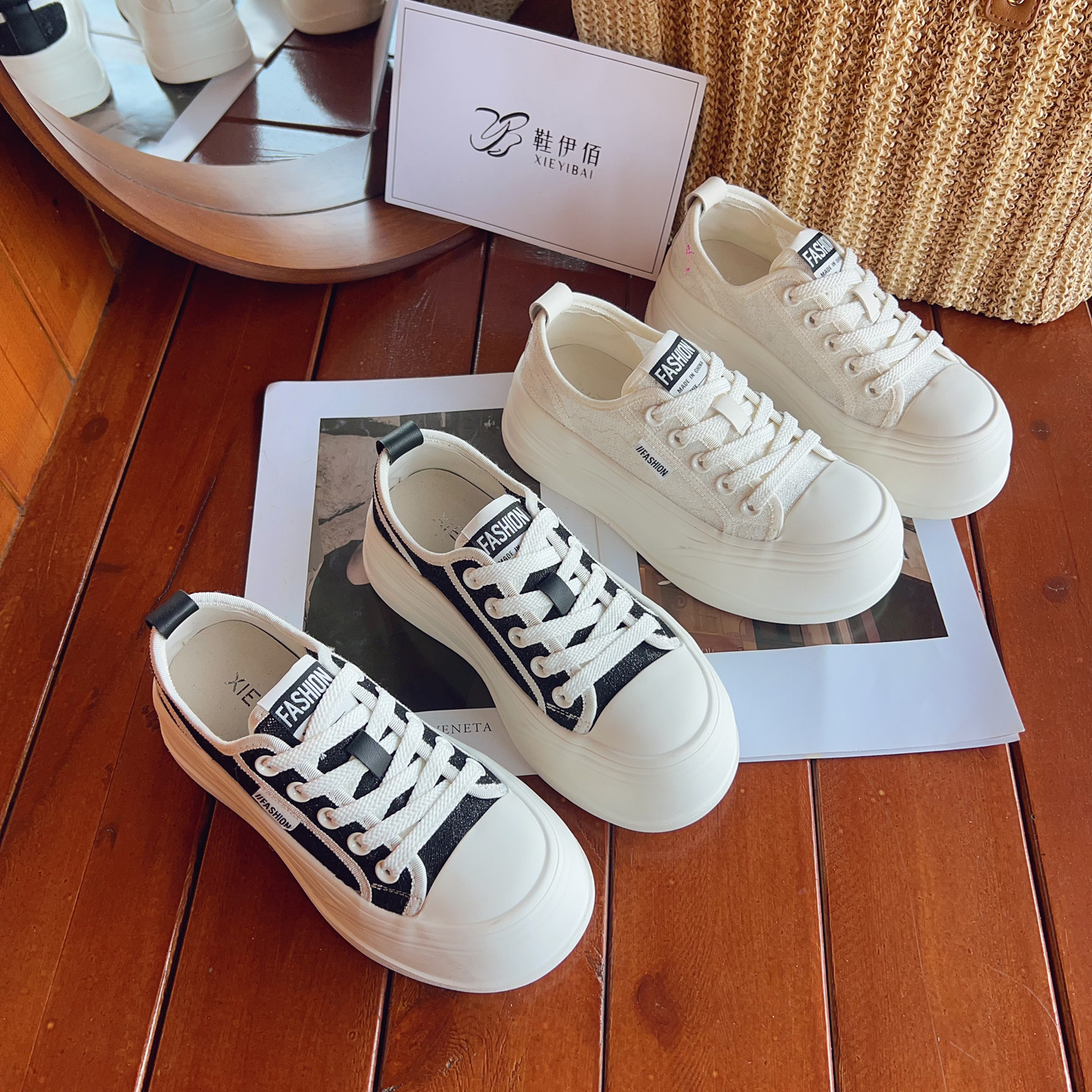 网面透气丑萌大头小白鞋女2025新款夏季百搭轻便厚底增高休闲板鞋